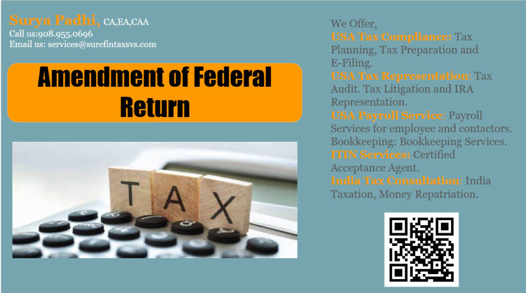 Amendment of federal tax return